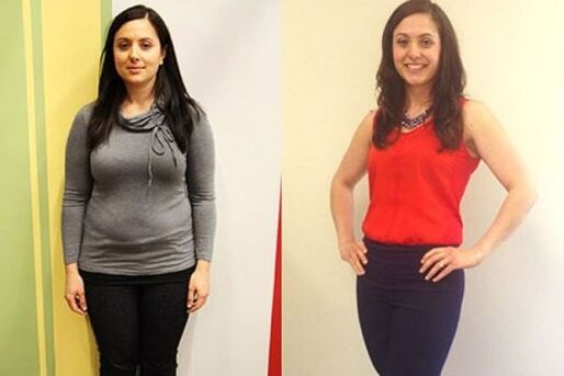 Kobieta przed i po diecie gryczanej (1)